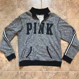 VS PINK Quarter Zip Boyfriend Pullover